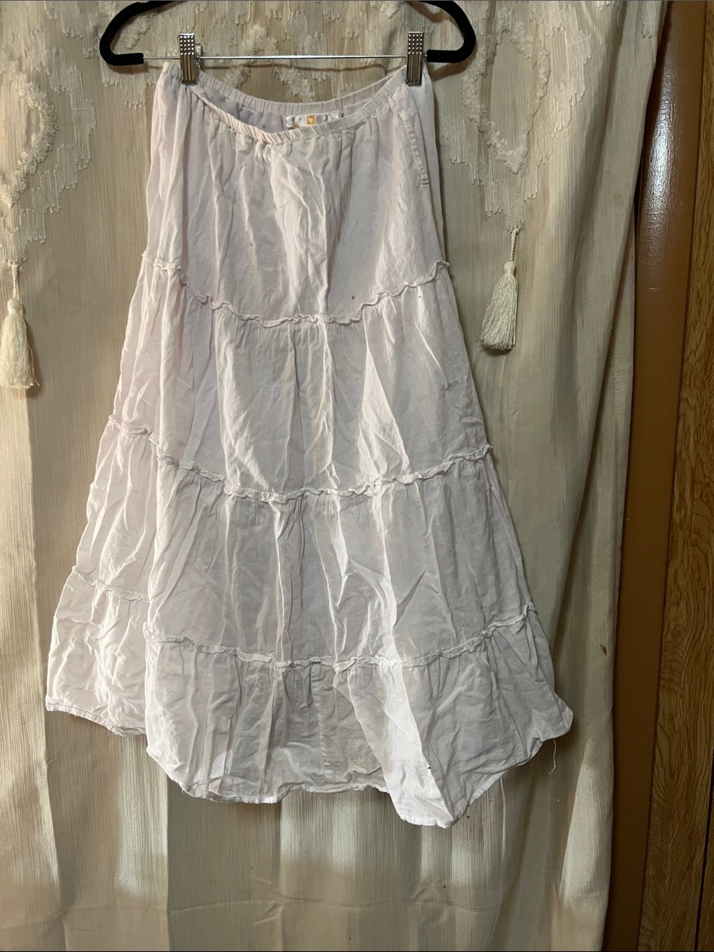 White Tiered Midi Skirt - Unbranded